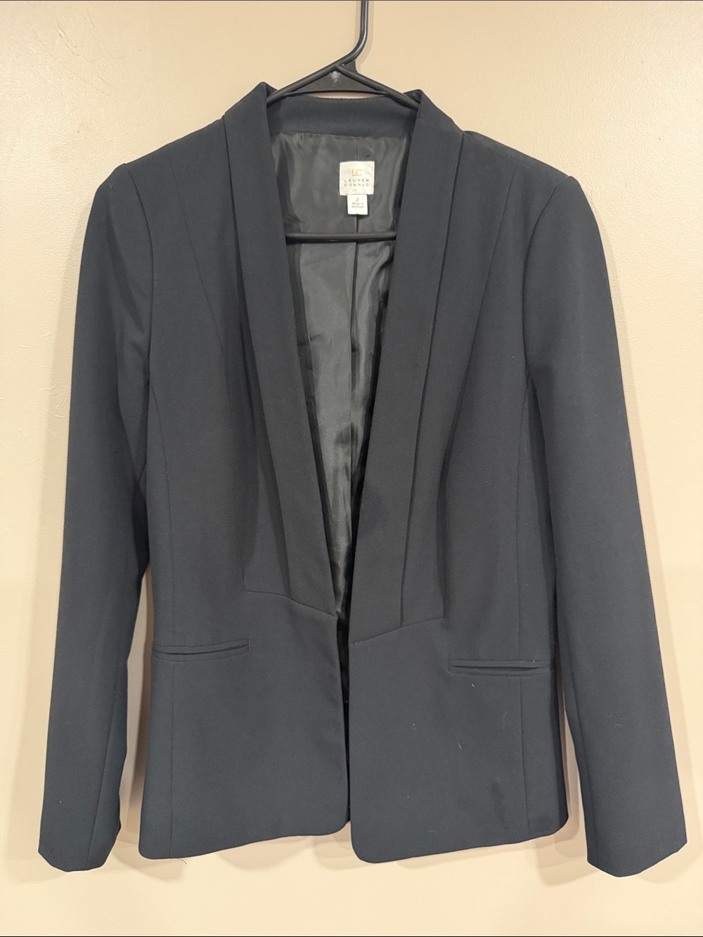 LC Lauren Conrad Black Open-Front Blazer 2